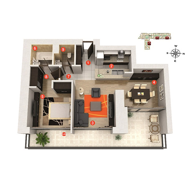 Apartament 2 camere Tip D